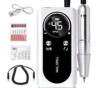 45000RPM Rechargeable Electric Nail File Portable Nail File with Smart LCD Display for Manicure Pedicure Reflective Body etc