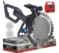 4500W Concrete Ring Saw Cutter-16.14" Deep Cut Wet Saw lightweight (9.5kg) w/ Dust Suppression | 31cm Depth,2200RPM | 2 Diamond Blades+Water Pump,3 water outlets | For Granite,Stone, Rebar