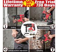 4500W Electric Rotary Jack Hammer Drill Demolition Breaker SDS Plus Chisel