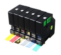 (45018 Black On Yellow) 12mmx7m Plastic Label Tape Compatible For Dymo D1 LetraTag 45016 45017 45018 45019