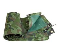 450g/m² Camouflage Tarpaulin Heavy Duty Camo Tarp Sheet Waterproof Outdoor Furniture Caravan Protective Cover Tarp Tent with Metal Grommets and Reinforced Edges(2x5m)