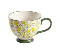 450ml/15oz Creative American Hand-Painted Ceramic Mug Microwave Oven Can Use Large Capacity Breakfast Milk Cereal Cup-Welcome Spring