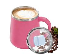 450ml Stainless Steel Insulated Travel Mug With Handle & Leak-Proof Lid | 5.2x4.4 Inch Thermal Cup For Coffee Tea | Double-Wall Vacuum Flask For Home Office | Hot Cold Beverage