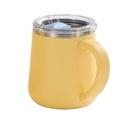 450ml Stainless Steel Insulated Travel Mug With Handle & Leak-Proof Lid | 5.2x4.4 Inch Thermal Cup For Coffee Tea | Double-Wall Vacuum Flask For Home Office | Hot Cold Beverage