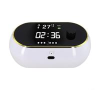 450ML Touchless Liquid Foam Soap Dispenser with Wall Mount Bracket HD Screen for Real Time Clock Indoor Temperature Battery Status and Refill Warnings (Gel White)