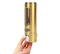 450ml Wall Mount Soap Dispenser - Manual Hand Shampoo and Shower Gel Dispenser for Bathroom and Kitchen - Lotion Container - Convenient and Stylish (Golden Shell, Silver Press)