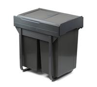 450mm Dark Grey Door Mounted Cabinet Bin 2 X 28L