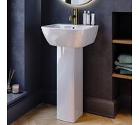450mm Full Pedestal Cloakroom Basin with 1 Tap Hole - Atlanta