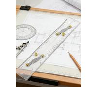 450mm Navigation Parallel Ruler Marine Drafting Plotting Tool with English Markings Flexible Parallel Straight Edge for Nautical Charting Sea Navigation and Technical Drawing