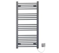 450mm Wide Anthracite Grey Flat Electric Pre-Filled Heated Towel Rail Radiator For Bathroom Designer UK (450 X 1000MM)