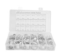 450Pcs Aluminum Washer Kit, Flat Plain Washer Set with Storage Box, Round Gaskets for Household Appliances, Outdoor Equipment, DIY Crafts and Electronics