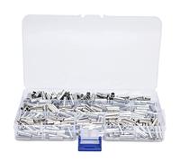 450Pcs Copper Tinned Wire Terminal Uninsulated Butt Splice Electrical Connector Assortment Kit, Crimp Terminal for Automotive Marine and Home Wiring, High Conductivity Copper Mater