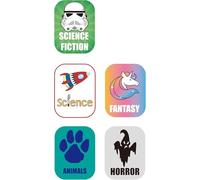 450pcs Genre Book Spine Labels for Library: Classroom Library Classification Stickers for Science Fiction, Science, Animals, Fantasy, Horror