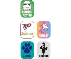 450pcs Genre Book Spine Labels for Library: Classroom Library Classification Stickers for Science Fiction, Science, Animals, Fantasy, Horror