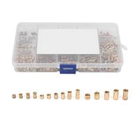 450Pcs Molded in Insert Embedded Nut, Knurled Brass Nut Fastening Accessories, Brass Insert Nut Set with Storage Box for Injection, Metal Springs and Craft Gifts, Durable M