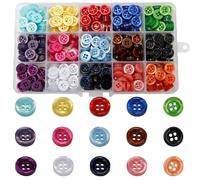 450Pcs Resin Round Buttons 4 Holes Sewing Craft Button 11.5mm Colorful Shirt Button for Crafts Doll Decoration Hat Coat DIY Project (15 Color)