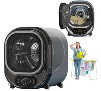 450W 18L Small Vented Tumble Dryer, Hot And Cold Air Three-Dimensional Drying, 35dB, Temperature Adjustable, Stainless Steel Tub & Filtering Device, One-Touch Knob Control,Bluea