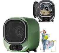 450W 18L Small Vented Tumble Dryer, Hot And Cold Air Three-Dimensional Drying, 35dB, Temperature Adjustable, Stainless Steel Tub & Filtering Device, One-Touch Knob Control,Green