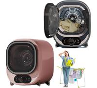 450W 18L Small Vented Tumble Dryer, Hot And Cold Air Three-Dimensional Drying, 35dB, Temperature Adjustable, Stainless Steel Tub & Filtering Device, One-Touch Knob Control,Pink