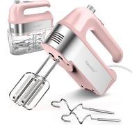 450W Electric Hand Mixer, 5 Speed Handheld Mixer with Scale Cup Storage Case, 5