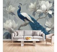 450x315 cm Photo Wallpaper Non-Woven Peacock Floral