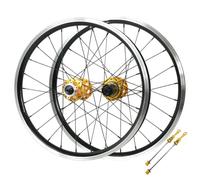 451 BMX Wheelset 20In Folding Bike Wheel Set 24H Disc Brake Quick Release Front Rear Wheels Aluminum Alloy Bike Rims Compatible 7-12 Speed Cassette
