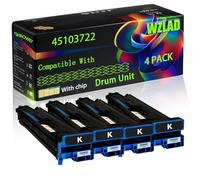 45103722 45103721 45103720 45103719 Compatible for Okidata OKI Drum Unit with Chip Pro 9431DMe 9431dn 9431Ec 9431Ev Printers (4 Pack Black)