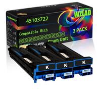 45103722 45103721 45103720 45103719 Compatible for Okidata OKI Drum Unit with Chip Pro 9541dn 9541Ec 9541Ev 9542dn 9542Ec 9542Ev Printers (3 Pack Black)