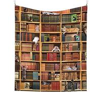 452 Aesthetic Wall Decor Cat Bookcase Library Cute Art Tapestry Soft Wall Hanging Durable Tapestries For Office Living Room Beach 152x130cm