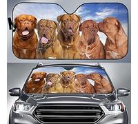452 Car Accessories Funny Dogue De Bordeaux Dog Family Blue Sky Pattern Front Windshield Sun Shade Foldable Windscreen Car Sunshades Universal For Truck Summer Car