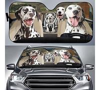 452 Car Sun Shade Funny Dalmatian Family Left Hand Drive Car Accessories Foldable Windscreen Car Sunshades Universal For Summer Truck Suv