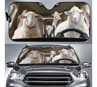 452 Front Window Sunshades Funny Sheep Family Left Hand Drive Front Windshield Sun Shade Block Uv Rays Windscreen Car Sunshades Universal For Summer Suv Truck
