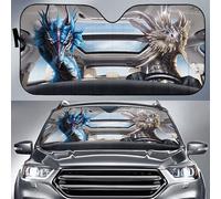 452 Front Windshield Sun Shade Cool Dragon Couple Driving Windscreen Cover Foldable Windscreen Car Sunshades Universal For Truck Summer Suv