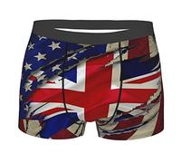 452 Men'S Athletic Underwear British English American Flag Boxer Briefs Premium Sports Briefs Quick Dry Boxer Pants XL