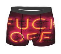 452 Men'S Boxers Shorts Fuck Off Lighting Funny Quotes Sports Undershorts Quick Dry Underwear Comfortable Briefs Fitted L