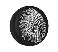 452 Spare Car Tire Cover Native American Skull Universal Spare Wheel Cover Sun Protection Spare Tyre Cover For Motorhome,Wheel,Suv 14 inch
