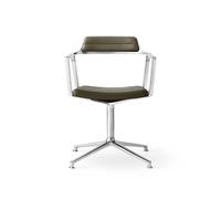 452 Swivel Chair M. Floor Gliders Aluminum/ Bosco Green