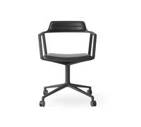 452 Swivel Chair w. Wheels Black Leather