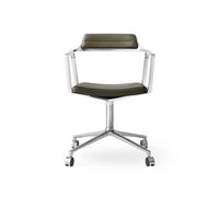 452 Swivel Chair with Wheels Aluminum/Bosco Green