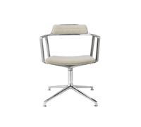 452 Swivel Swivel Chair With Floor Glides Aluminum/ Wavy Off White/ Light Gray