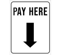 452 Warning Sign Pay Here Arrow Do-Wn Weatherproof Safety Sign Tough Tin Metal Sign Plaque For Outdoor Use,Indoor 20X30Cm