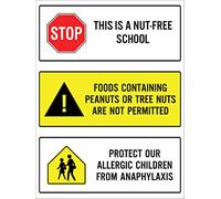 452 Warning Sign Stop This Is A Nut-Free School Novelty Metal Tin Wall Decor Sign Tough Tin Sign For Outdoor Use,Indoor 20X30Cm