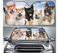 452 Windscreen Cover Funny Akita Dog Family Blue Sky Pattern Car Window Covers Block Uv Rays Windscreen Car Sunshades Universal For Car Truck Suv
