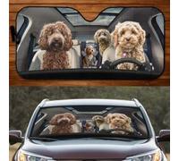 452 Windscreen Cover Funny Cockapoo Dog Family Driving Dog Lover Car Window Covers Keep Vehicle Cooler Windscreen Car Sunshades Universal For Truck Suv Car