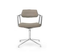 453 Swivel Swivel Chair with Floor Glides Aluminum/Dark Sand Textile