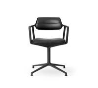 453 Swivel Swivel Chair with Floor Glides Black/ Black Leather