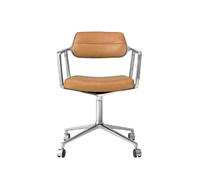 453 Swivel Swivel Chair With Wheels Aluminum/Camel/Leather