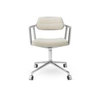 453 Swivel Swivel Chair With Wheels Aluminum/Wavy Off White/ Light Gray