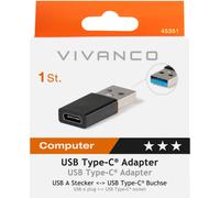 Vivanco USB 3.1 Type A - C Adapter Black, Black