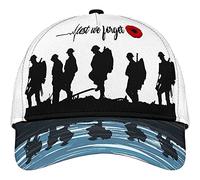 456 Baseball Cap Lest We Forget Anzac Day Poppy Flower Australian Infantry Trucker Caps for Tennis Adjustable Sun Hats Premium Adult Hat Running